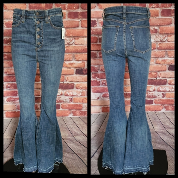 Free People Flare Leg High Rise Jeans 27 NWT - Picture 6 of 8